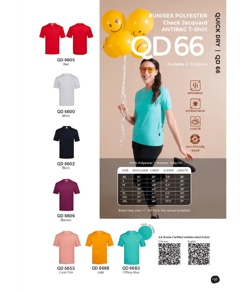 Dri-Fit Antimicrobial T-Shirt 140gsm (QD66)