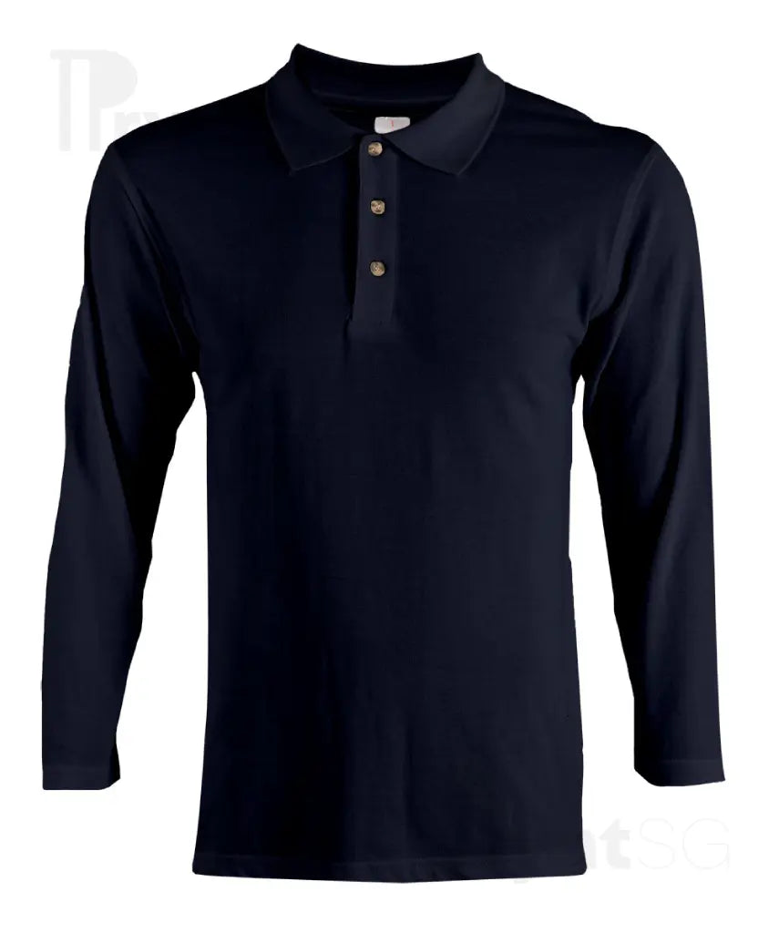 Basic Honeycomb Long Sleeve Cotton Polo T-Shirt 220-230gsm (HC09)