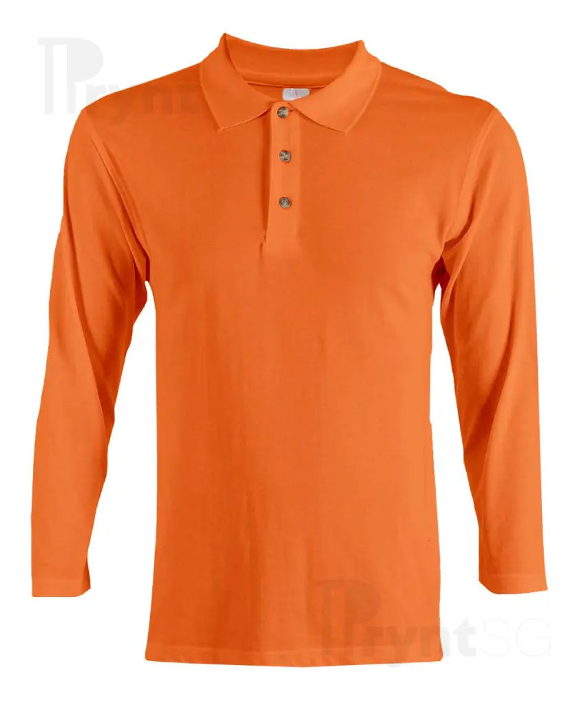 Basic Honeycomb Long Sleeve Cotton Polo T-Shirt 220-230gsm (HC09)