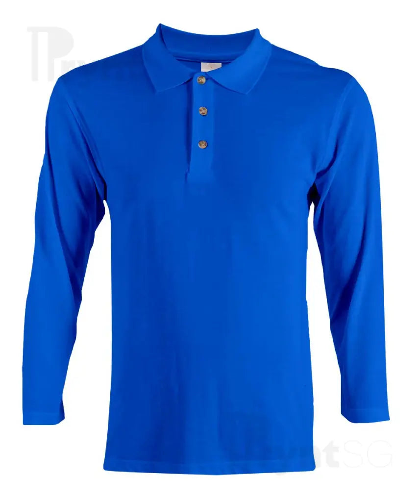 Basic Honeycomb Long Sleeve Cotton Polo T-Shirt 220-230gsm (HC09)