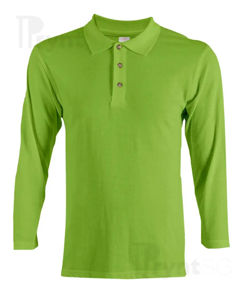 Basic Honeycomb Long Sleeve Cotton Polo T-Shirt 220-230gsm (HC09)