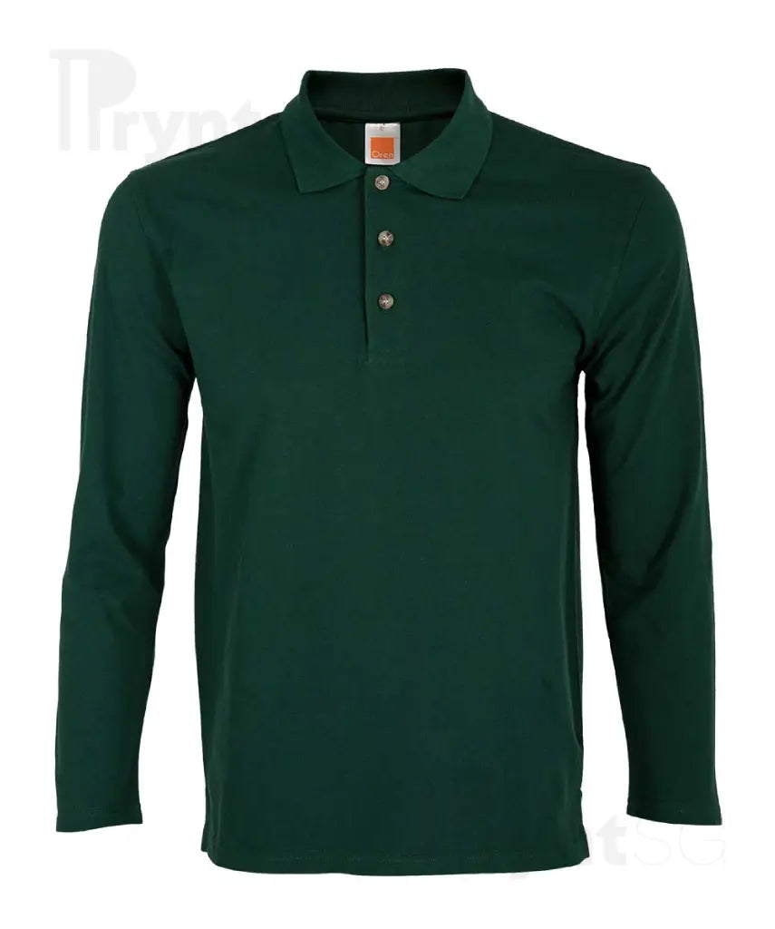 Basic Honeycomb Long Sleeve Cotton Polo T-Shirt 220-230gsm (HC09)