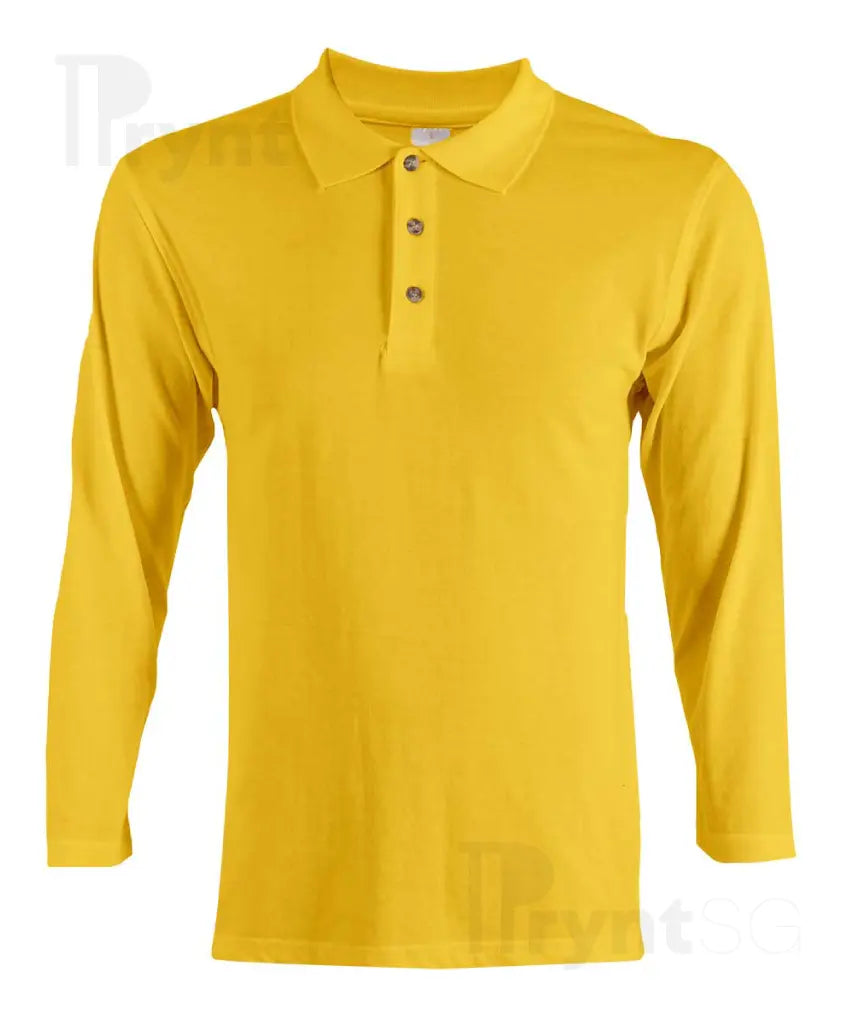 Basic Honeycomb Long Sleeve Cotton Polo T-Shirt 220-230gsm (HC09)