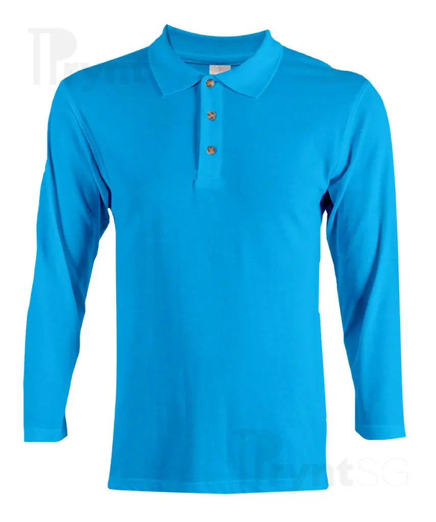 Basic Honeycomb Long Sleeve Cotton Polo T-Shirt 220-230gsm (HC09)