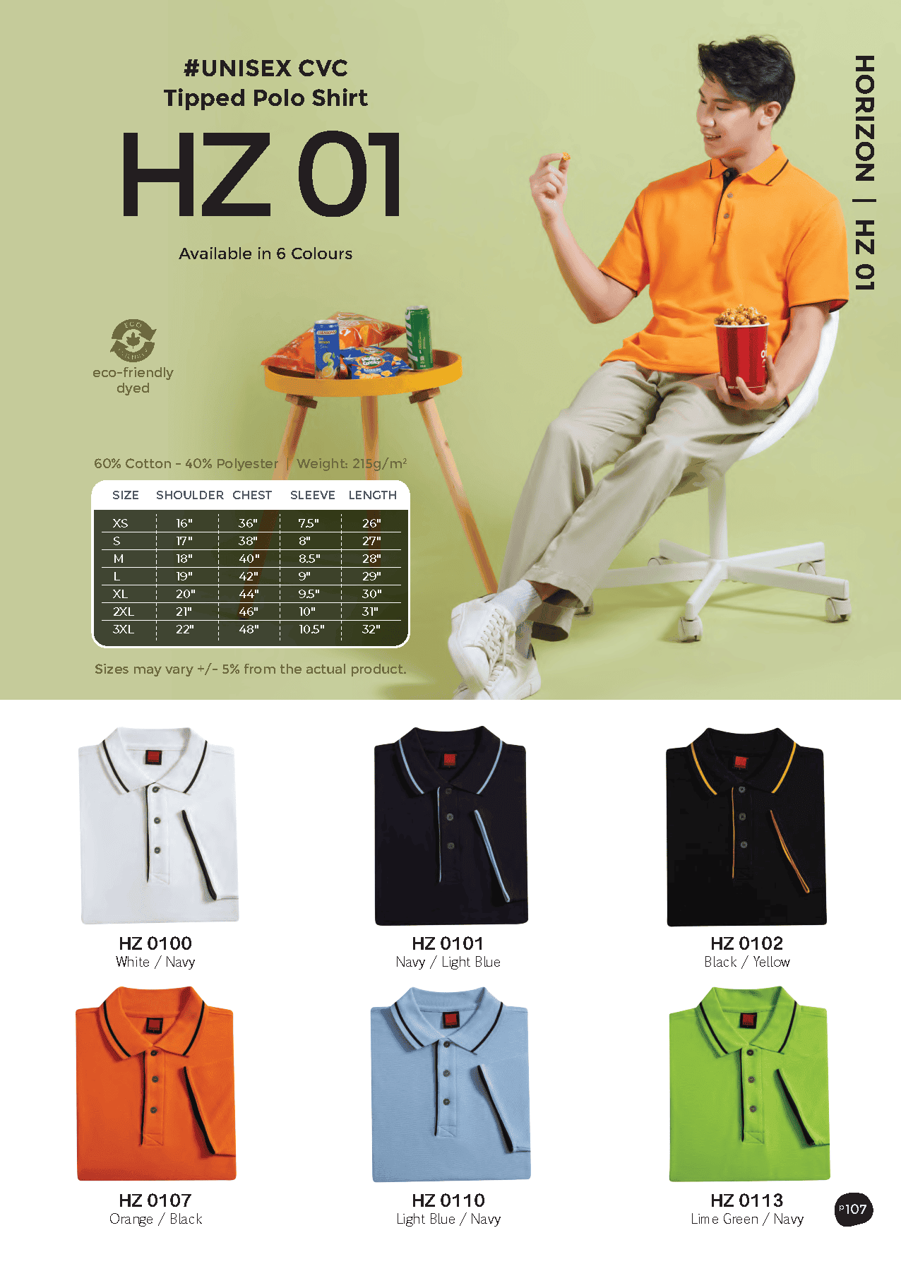 Tipped Polo T-Shirt 215gsm (HZ01)