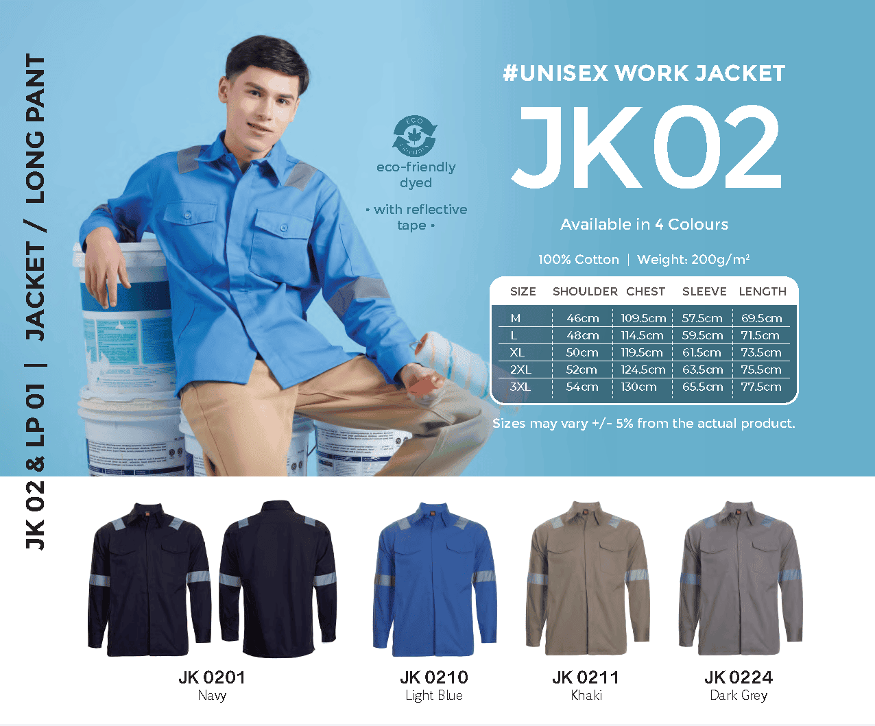 Work Jacket with Reflective Tape 200gsm (JK02)
