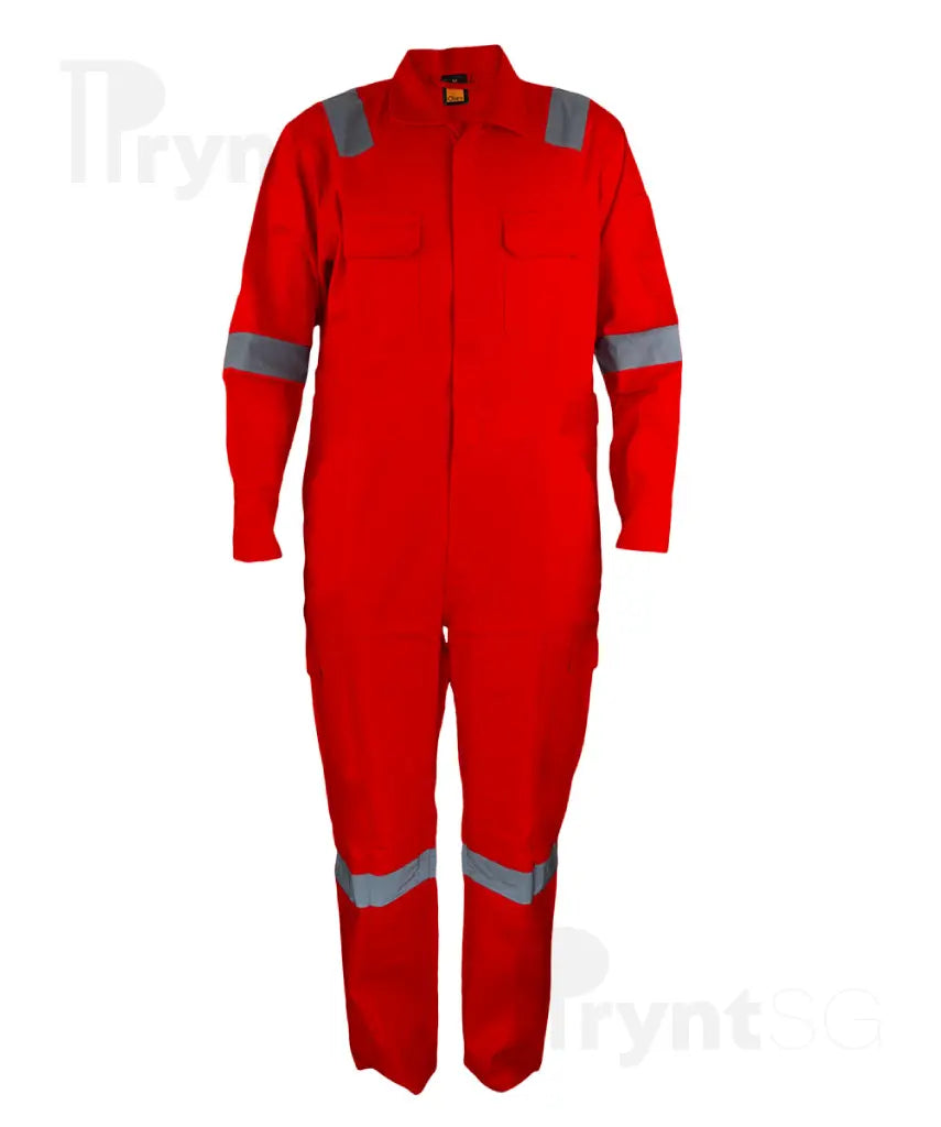 Cotton Coverall with Reflective Tape 185-190gsm (OV02)
