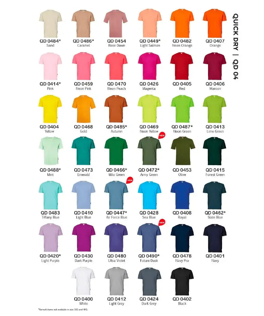 Basic Dri-Fit Microfibre T-Shirt 160gsm (QD04)