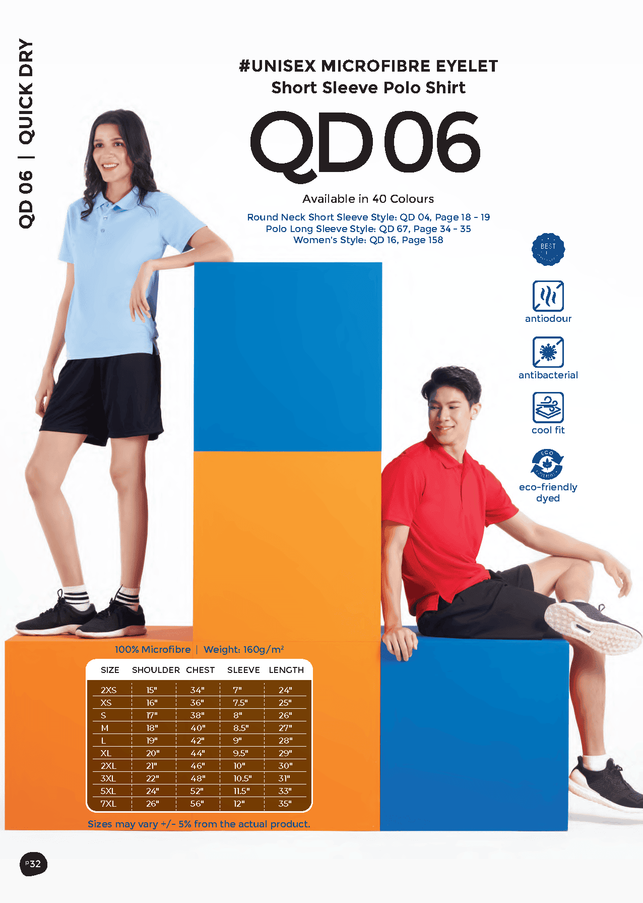Basic Dri-Fit Microfibre Polo T-Shirt 160gsm (QD06)