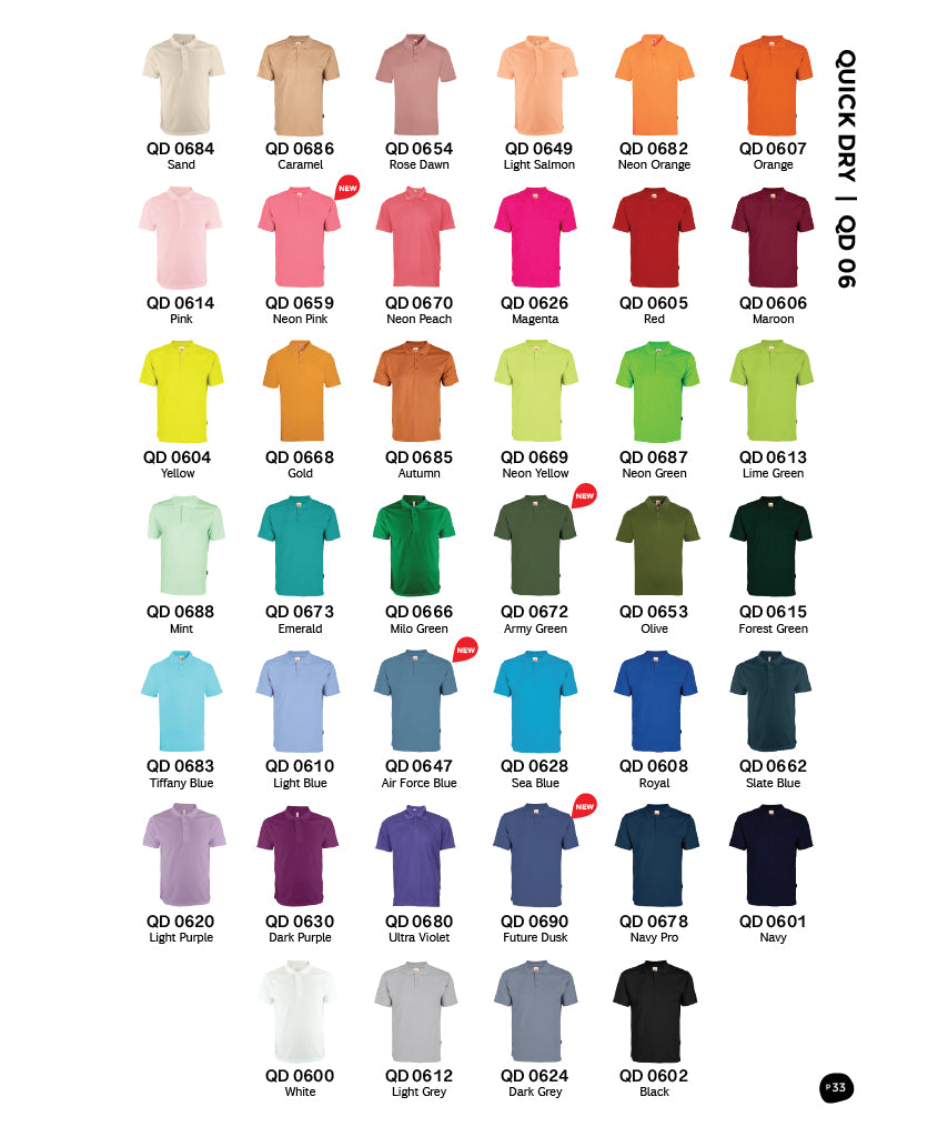 Basic Dri-Fit Microfibre Polo T-Shirt 160gsm (QD06)