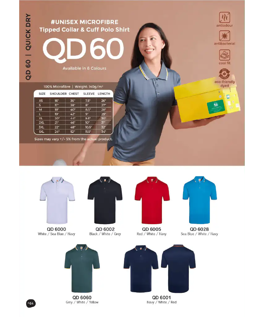 Dri-Fit Mircrofibre Polo T-Shirt 140gsm (QD60)